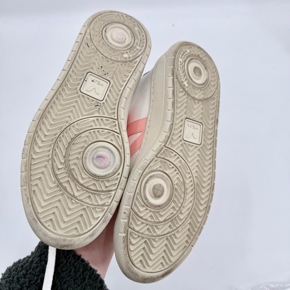 VEJA Esplar White Leather Sneakers Petal Pink Logo EU 36 - Picture 9 of 10